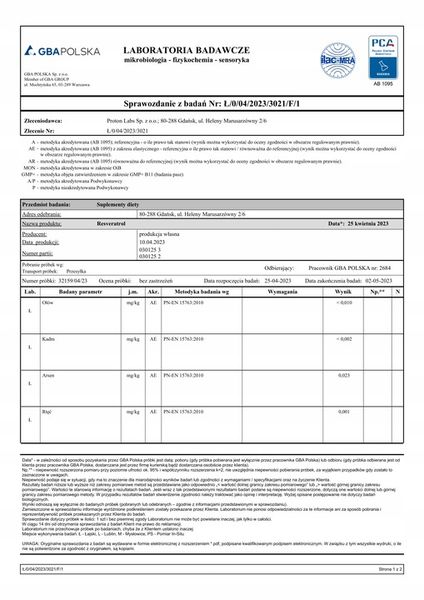 PROTON LABS RESVERATROL 99% czysty proszek | 15g resweratrol zdjęcie 9