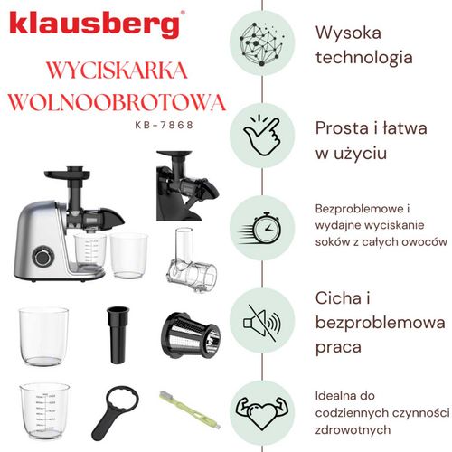 sokowirówka wyciskarka wolnoobrotowa klausberg kb-7868 na Arena.pl