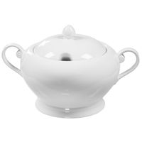 WAZA BIAŁA PORCELANOWA 2,5L OKRĄGŁA DO ZUPY DO ROSOŁU Z POKRYWĄ Z UCHWYTAMI