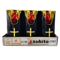 Wkłady do zniczy LED Subito C707 H150 6 sztuk czarny złoty-czerwony (486)
