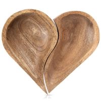 Talerz taca do serwowania drewniany serce MANGO 2 szt.