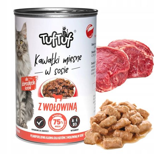 Tuf Tuf karma mokra dla kota w sosie mix smaków puszka zestaw 24 x na Arena.pl