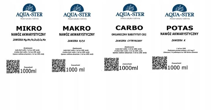 4x1000ml MIKRO, MAKRO, CARBO, POTAS zdjęcie 2