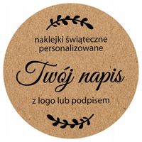 Personalizowane Naklejki Eco x200 Twoje Życzenia Logo Podpis Święta Wesele