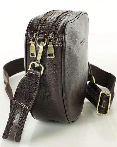 Torebka listonoszka NA SZEROKIM PASKU skórzana dwie komory Marco Mazzini na Arena.pl