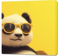 Obraz 90x90cm Panda w Wakacyjnym Nastroju