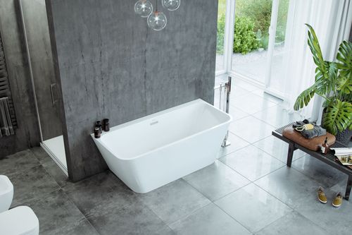 Lila 2.0 wanna prostokątna 160x73 cm przyścienna, biały połysk na Arena.pl