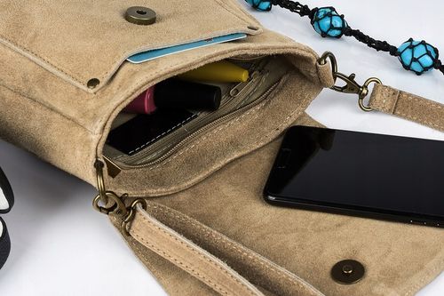 Torebka skórzana Damska Zamszowa Listonoszka retro na Arena.pl