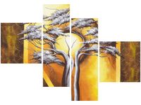 100 70CM OBRAZ 4 ELEM DRZEWO NOCĄ DRUK PŁÓTNO RAMA