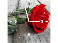30X30CM ZEGAR RÓŻA DESKACH OBRAZ DREWNO