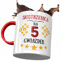 Kubek Czerwony Dla Siostrzenicy Urodziny Prezent Z Nadrukiem Ze Zdjęciem