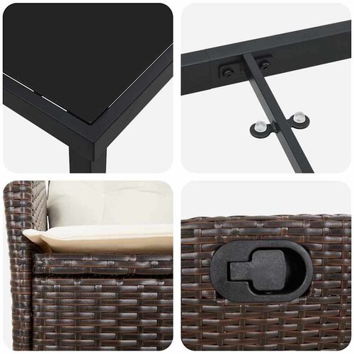 Zestaw do jadalni w ogrodzie 7 pcs Brązowy polirattan na Arena.pl