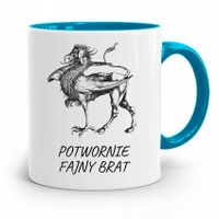 Kubek Błękitny Prezent Potwornie Fajny Brat Z Nadrukiem Ze Zdjęciem