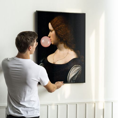 Plakat ramka portret z balonem profil 40x50 cm w czarnej ramie na Arena.pl