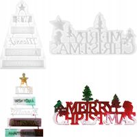 2x ŚWIĄTECZNE FORMY Z ŻYWICY EPOKSYDOWEJ DO ODLEWU MERRY CHRISTMAS DIY 3szt