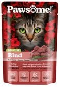 Naturalna karma dla kotów bez cukru i zbóż Pawsome z wołowiną w sosie 85g
