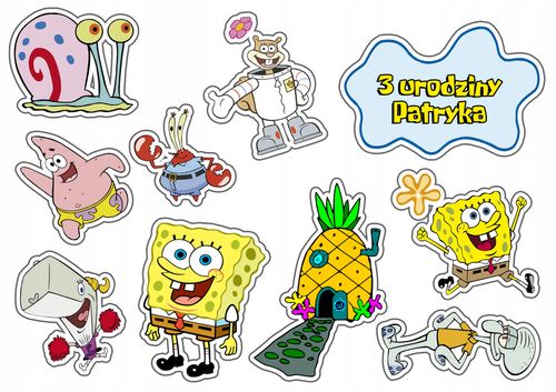 OPŁATEK ZESTAW NA URODZINY SPONGEBOB BAJKA + IMIĘ na Arena.pl