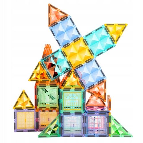 Klocki magnetyczne dla dzieci duże edukacyjne zestaw konstrukcyjny 100 el na Arena.pl