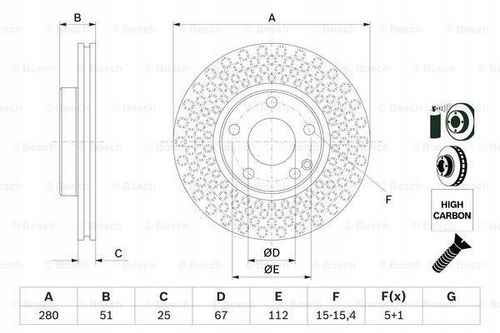 TARCZA HAM PRZOD 280X25 V BOSCH na Arena.pl