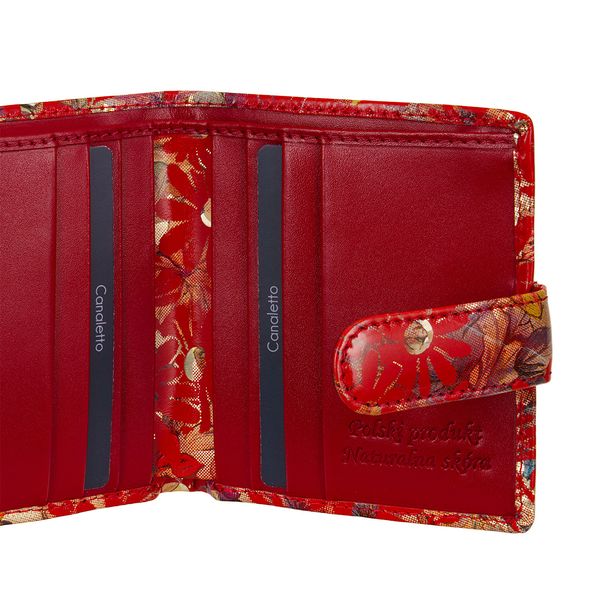 Czerwony portfel damski BajuBaj z naturalnej skóry licowej PD1042s132 zdjęcie 5