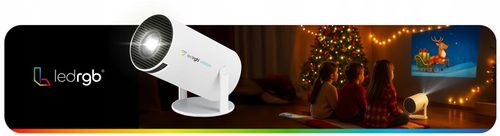 PROJEKTOR RZUTNIK ANDROID TV 4K WIFI FULL HD PRZENOŚNY SMART GŁOŚNIK na Arena.pl