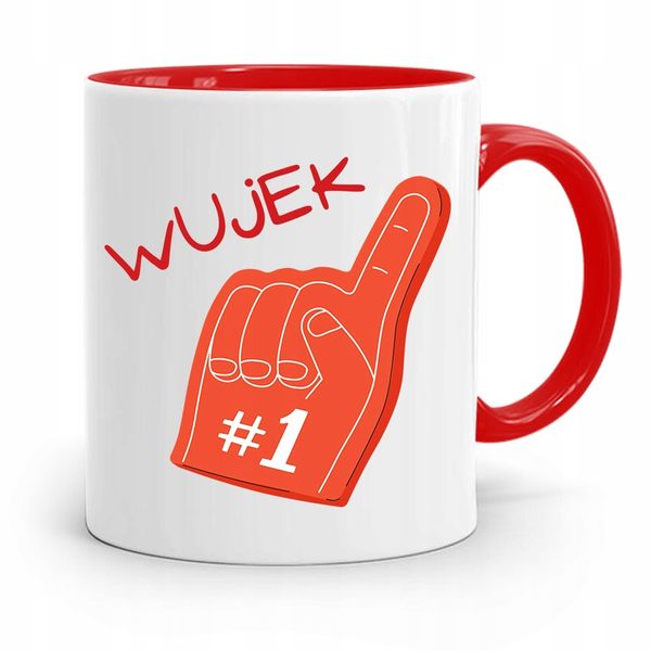 Kubek Czerwony Prezent Dla Wujka Wujek #1 Z Nadrukiem Ze Zdjęciem zdjęcie 1