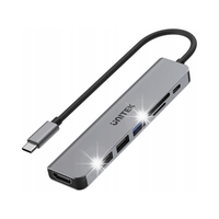 Unitek Hub USB-C 7w1 3x USB-A HDMI SD PD 100W
