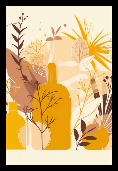 Plakat 40x60cm Złote Rośliny zdjęcie 2