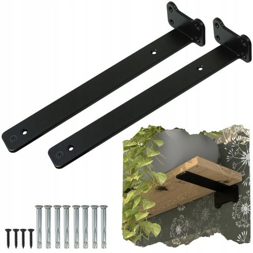 Wspornik typ T 305 mm, uchwyt półki drewnianej, podpórka, loft, czarny na Arena.pl