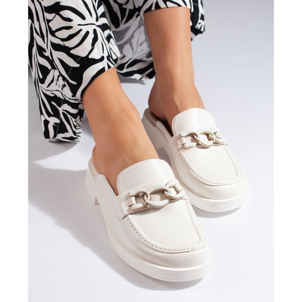 Białe pełne klapki na platformie r.36 zdjęcie 3