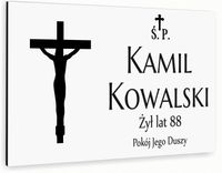 nadruk TABLICZKA NAGROBNA nagrobkowa 30x20 dibond aluminiowa biała