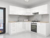 Zestaw mebli kuchennych Atlanta Białe Naroż POŁYSK