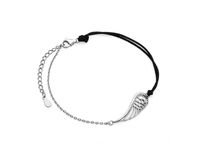 Bransoletka szczęścia celebrytka bawełna skrzydło anioła angel wing srebro 925 Z1711B_B