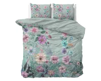 240x220 FLORE niebieski  kpl pościeli bawełna