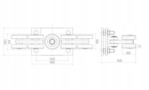 WÓZEK WÓZKI ROLKI DO BRAMY PRZESUWNEJ ZESTAW 80x80 9 ROLEK STALOWE na Arena.pl