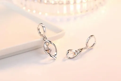 KOLCZYKI SREBRNE 925 KRYSZTAŁ PREZENT DLA KOBIETY STAL CHIRURGICZNA GRAWER zdjęcie 16