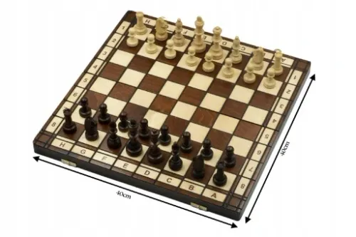 SZACHY DREWNIANE SZACHY TURNIEJOWE DUŻE 42 x 42 cm na Arena.pl