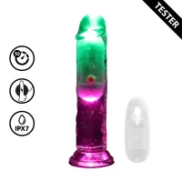 realrock led przezroczysty model wibracyjny 15 cm - tester z przyssawką