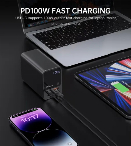 Powerbank Choetech B635BK 2xUSB-A / 2xUSB-C 27000mAh - czarny na Arena.pl