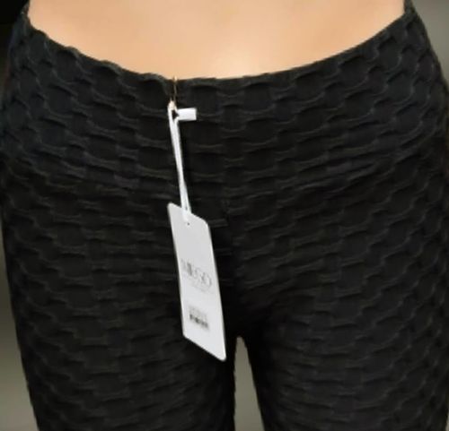 Spodnie damskie KARBOWANE black wysoki stan Push-Up S/M wyszczuplające na Arena.pl