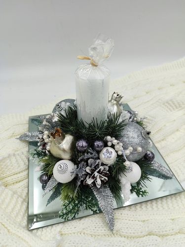 stroik Boże Narodzenie kompozycja ze świecą dekoracja na Arena.pl