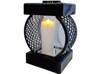 ZNICZ LAMPION KOŁO RTN GŁADKI CZARNY+ŚWIECA LED