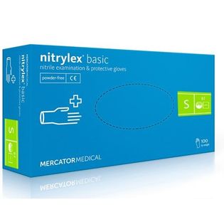 Rękawice nitrylowe S MERCATOR nitrylex basic 100szt. Mercator Medical S.A. 9-0053