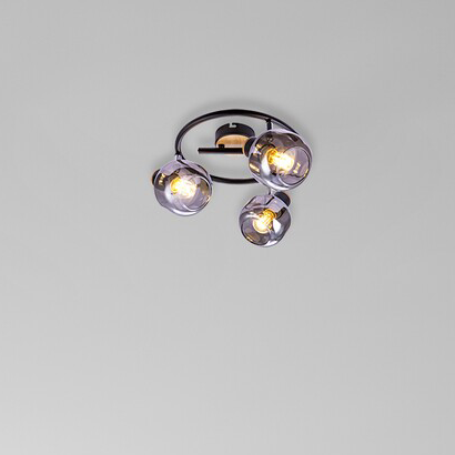 Sufitowa LAMPA plafon SALAZAR 5399 Rabalux szklana OPRAWA reflektorki regulowane czarne drewniane zdjęcie 3