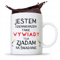 Kubek Dziennikarza Reportera Zjadam Na Śniadanie Z Nadrukiem Ze Zdjęciem