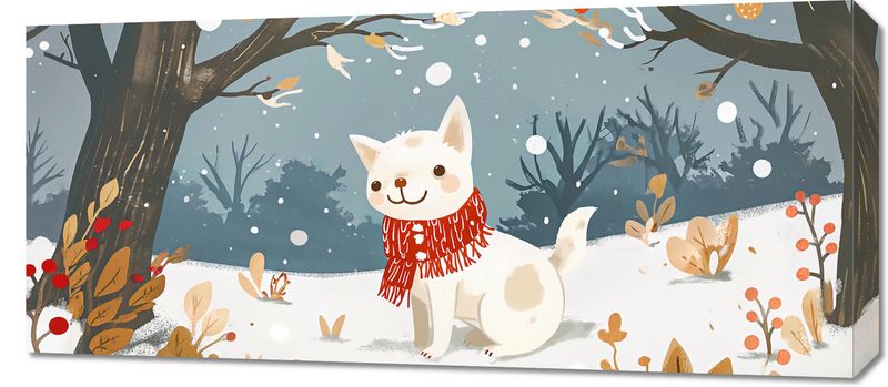 Obraz 90x40cm Śnieżny Kompan zdjęcie 1