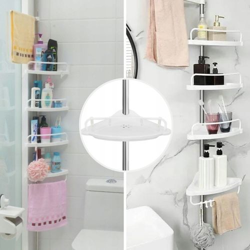 PÓŁKA ŁAZIENKOWA NAROŻNA POD PRYSZNIC TELESKOPOWA DO ŁAZIENKI KOSMETYK 305c na Arena.pl