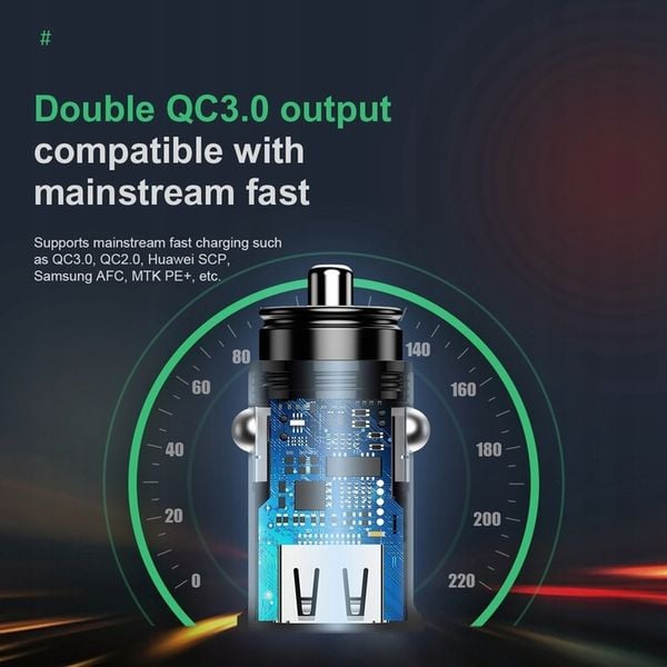 Baseus ładowarka samochodowa 2xUSB QC 3.0 Moc 30W zdjęcie 3