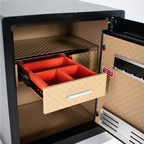 Pancerny Domowy Sejf Biometryczny Na Odcisk Palca Z Szufladą 45x38x32 cm na Arena.pl