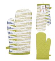 Rękawica kuchenna tekstylna gruba NICOLE 100% bawełna zielony biały